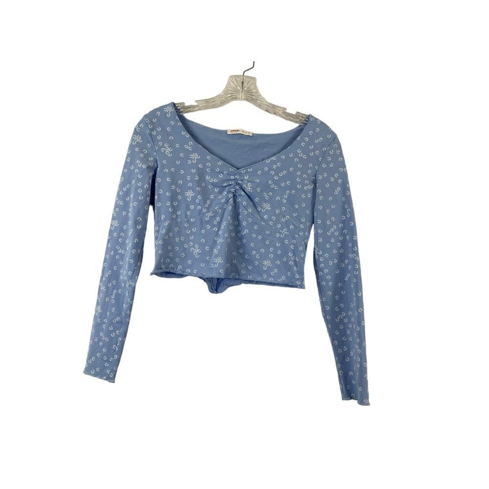 Romwe Wome's Light Blue Crop Top